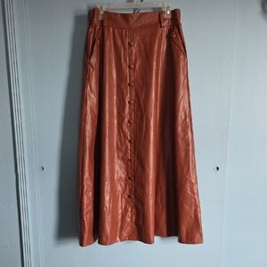 SHEIN Women's Button-Front Maxi Skirt - Brown